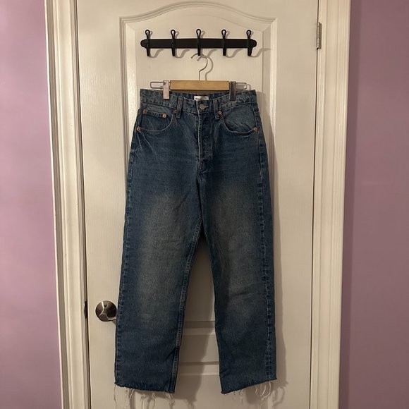💖HOST PICK💖 ZARA Blue Hi-Rise Straight Leg Jean (Size 6 US/38 EUR) - Picture 3 of 7